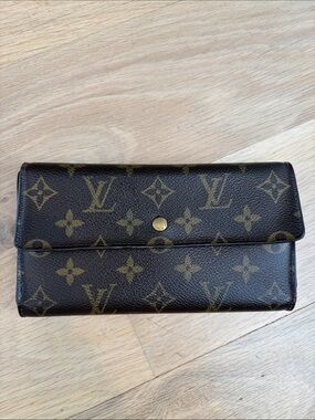 Louis Vuitton Monogram Canvas Trifold Wallet in Brown and Gold